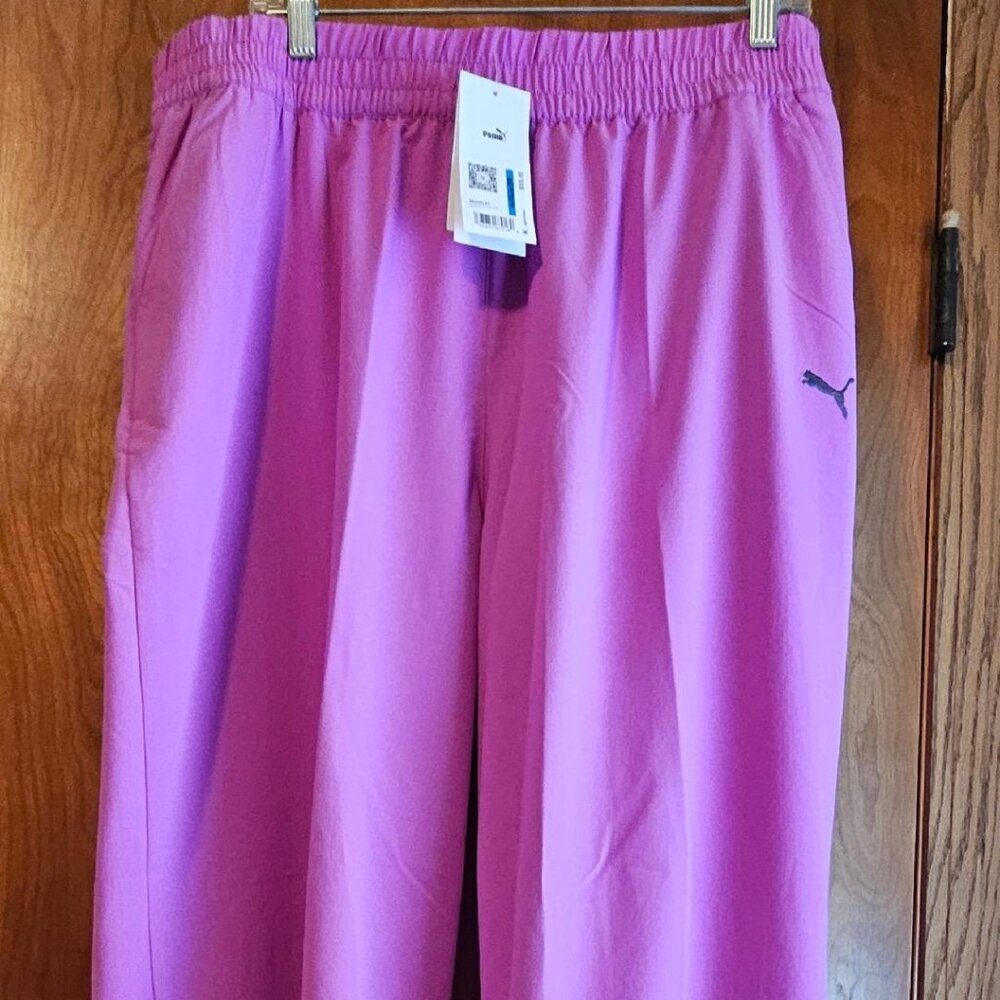 NWT Puma Womens XL ESS Ripstop Straight Pants Wild Berry Pink